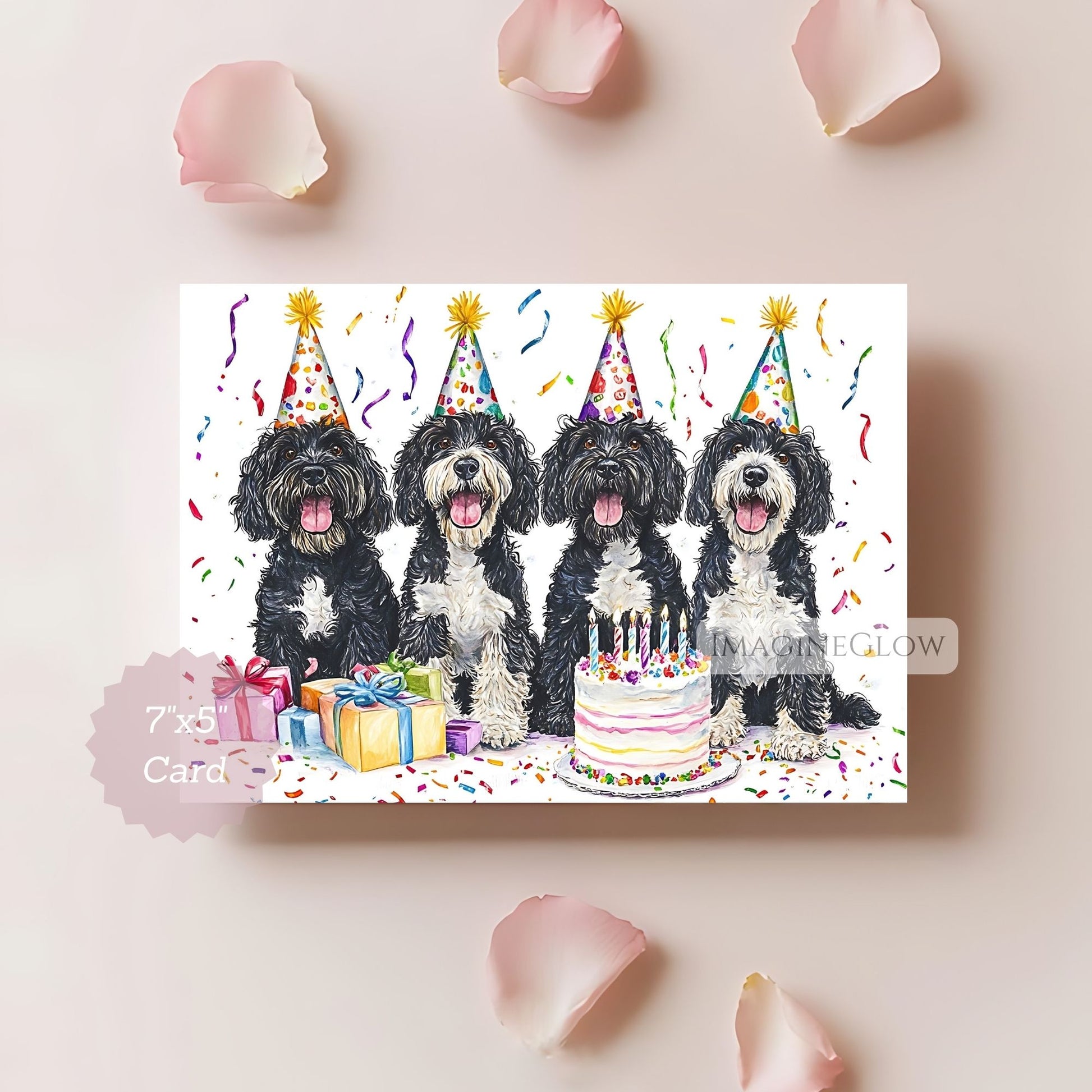 funny portuguese water birthday card
dog themed card for water dog fans
portuguese water dog printable card
