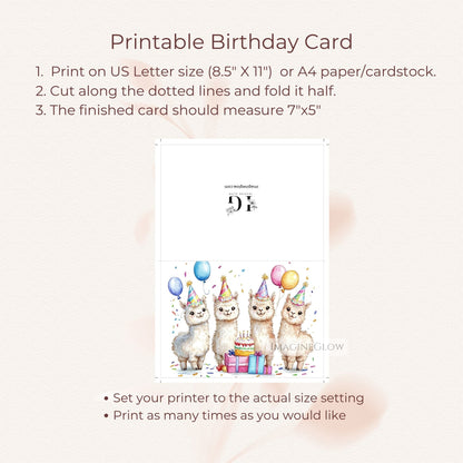 cute alpaca greeting card
printable birthday card
animal birthday card
kids birthday card
farm animal birthday card
printable alpaca card
blank inside birthday card
colorful alpaca illustration
