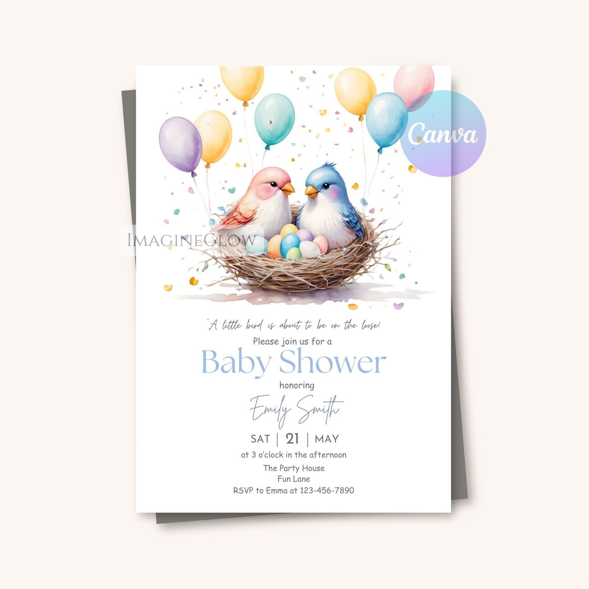 forest theme baby shower invitation
