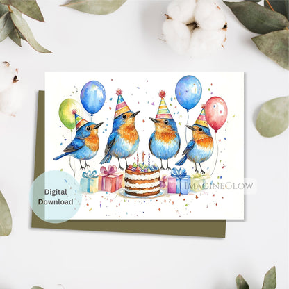 bluebird birthday card
printable bluebird greeting card
nature inspired birthday card
