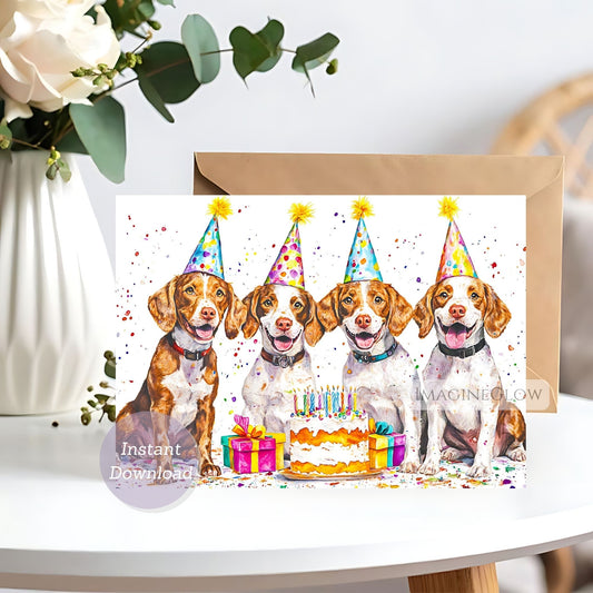 Brittany dog birthday card
printable Brittany puppy card
