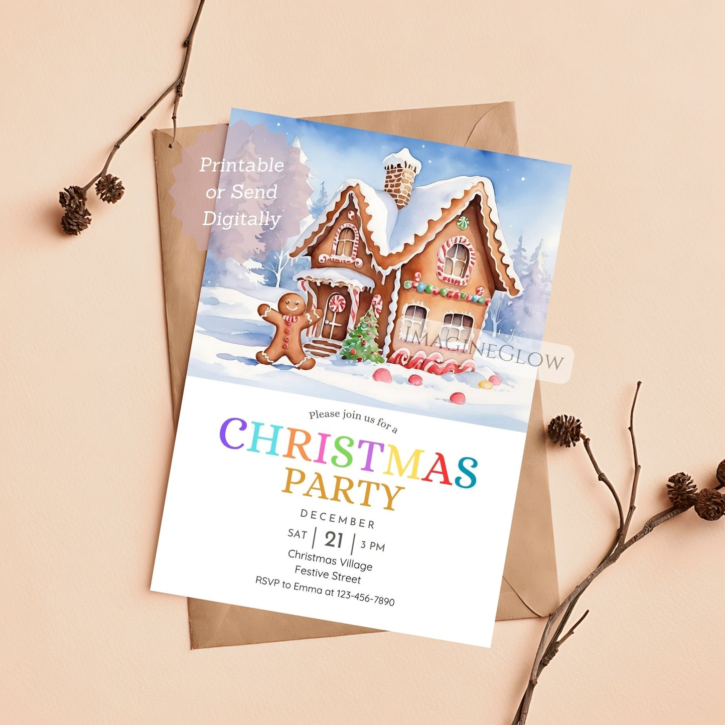 christmas party invitation gingerbread house design
printable gingerbread cookie christmas party invite