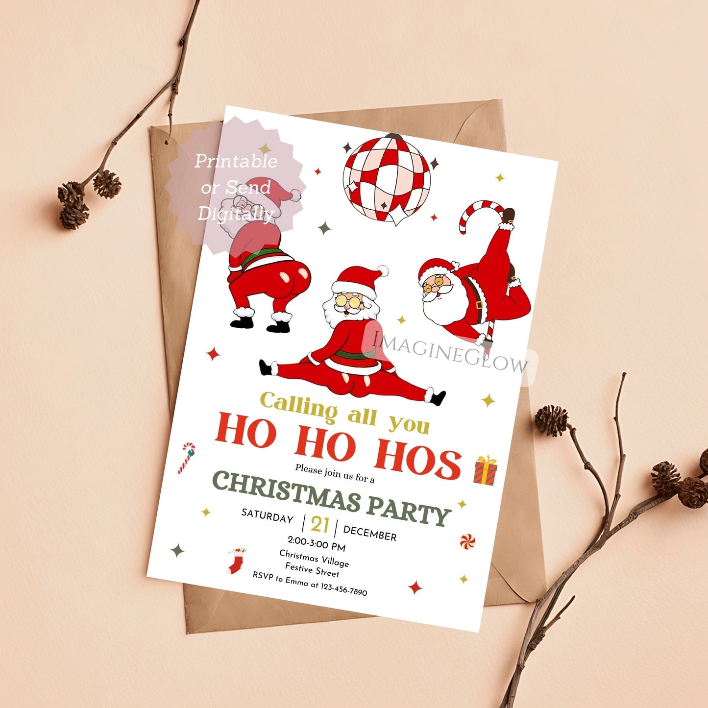 editable santa christmas party invitation printable
festive santa claus holiday invite template
