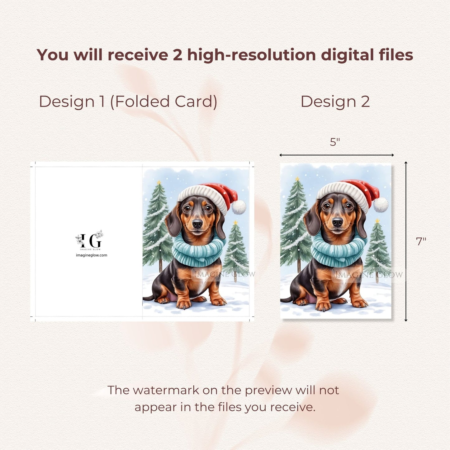 festive dachshund christmas card digital
dachshund christmas card winter theme
