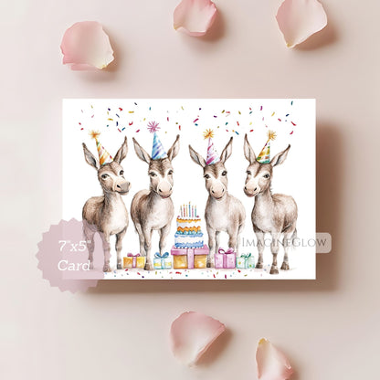 printable donkey birthday card kids
digital cute donkey birthday card
kids donkey birthday card design
friendly donkey birthday greeting card
