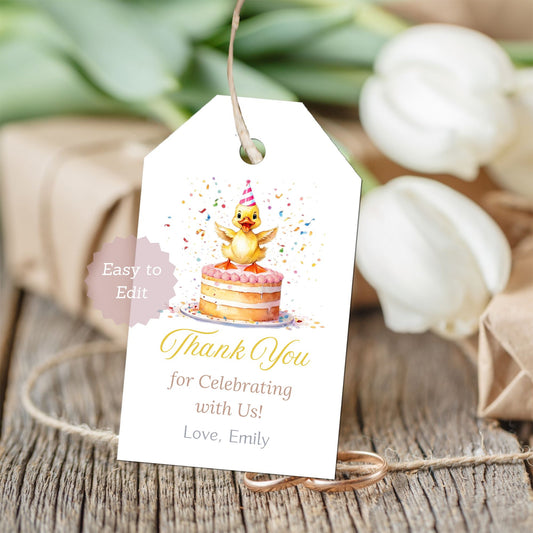 Duckling party favor tags
Cute baby duck thank you tags
