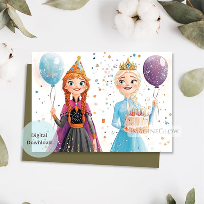 Disney Frozen party card
kids Frozen birthday card
