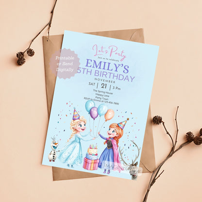 cute disney frozen editable invite

