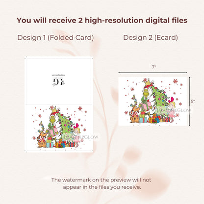 festive grinchmas holiday card
