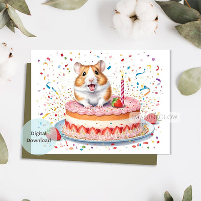 Hamster birthday card
Cute hamster greeting card
Printable hamster birthday card
