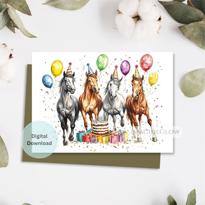 kids horse party card
western birthday card
horse digital birthday card
