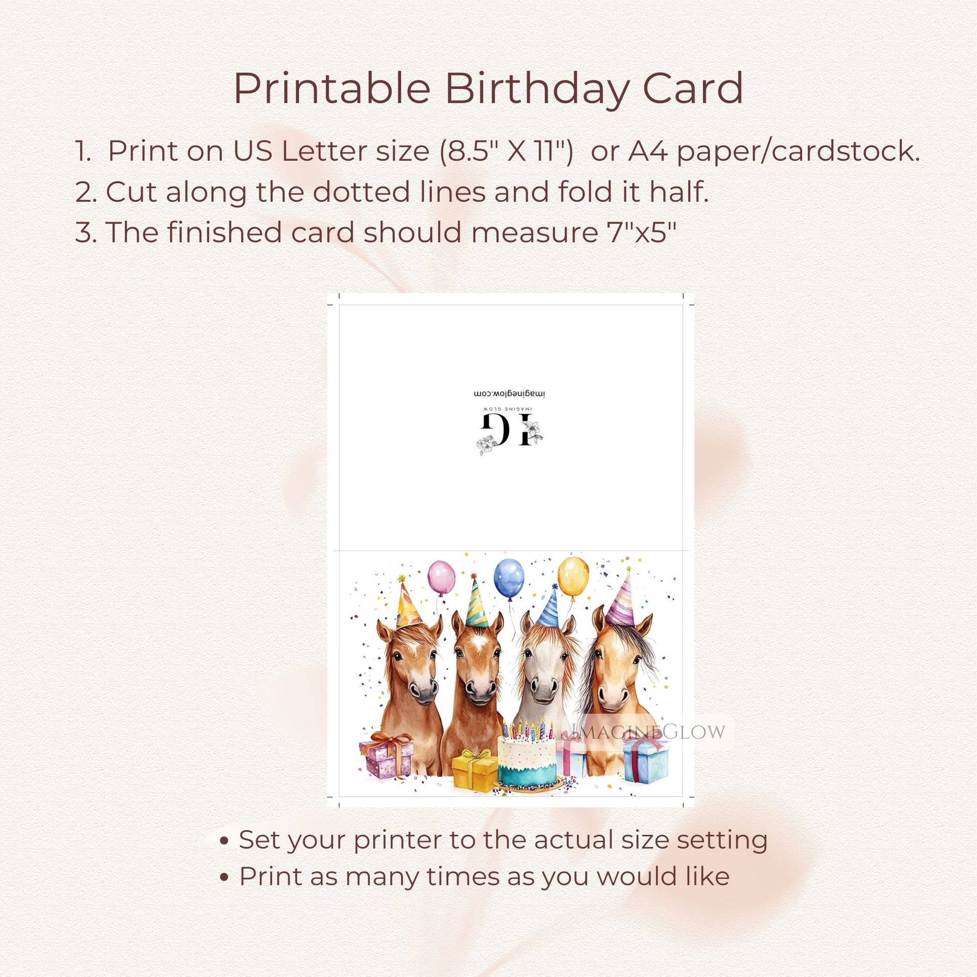 Horse-themed birthday card for horse enthusiasts
Equestrian birthday card for adults and children
Birthday card featuring realistic horse artwork
Horse birthday greeting card for nature lovers
Printable horse greeting card for birthdays
Elegant horse birthday card for animal lovers