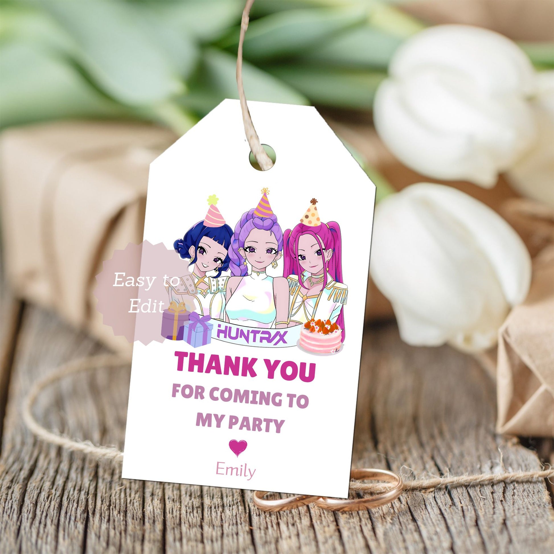 huntrix kpop printable thank you tags
