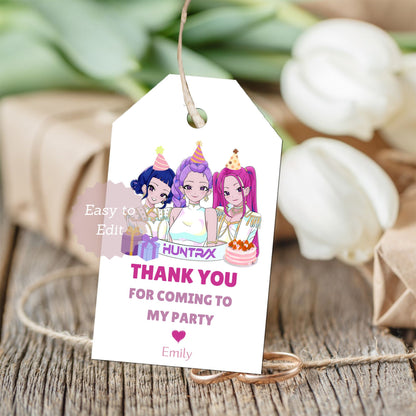 huntrix kpop printable thank you tags
