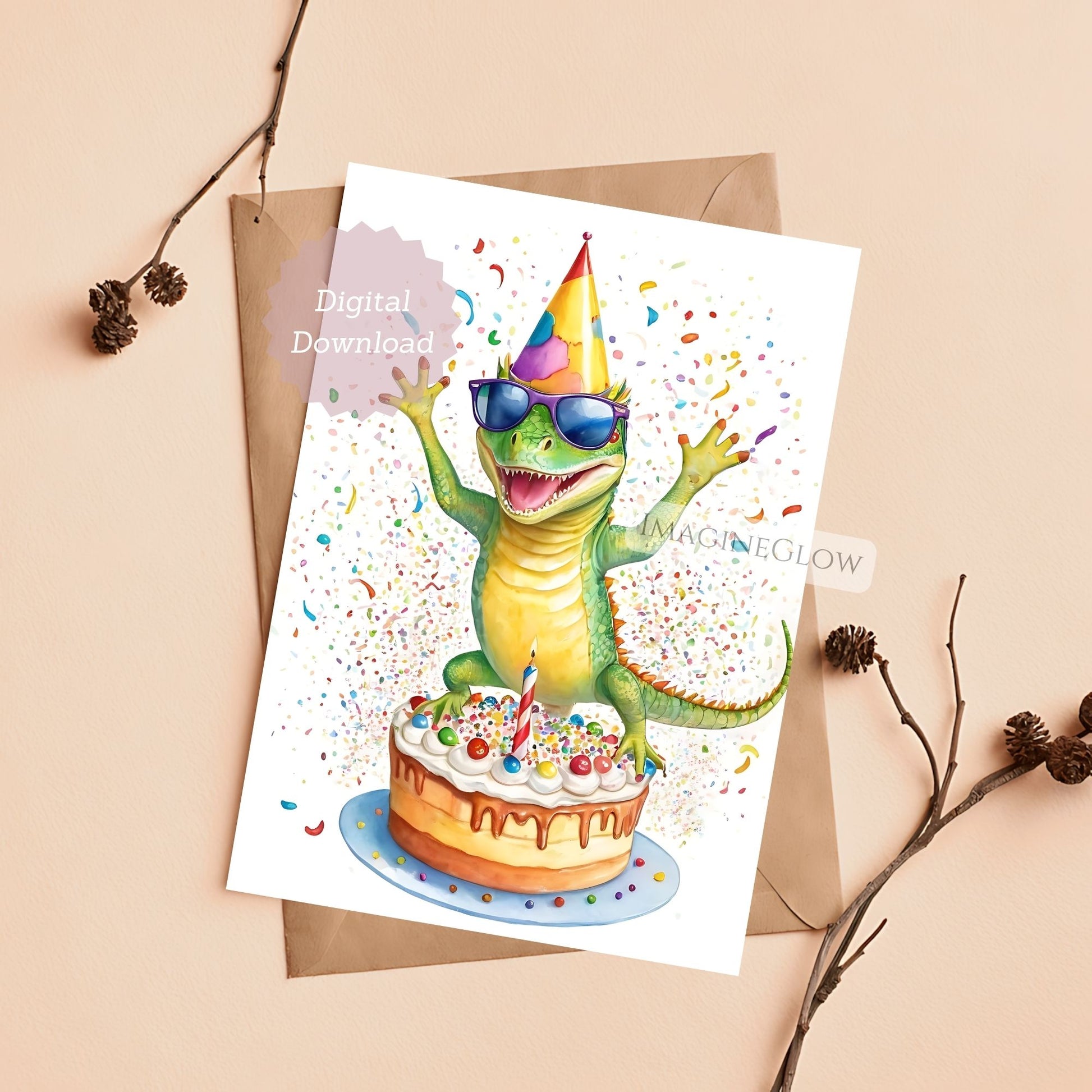 Reptile lover greeting card
Unique lizard birthday card

