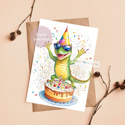 Reptile lover greeting card
Unique lizard birthday card
