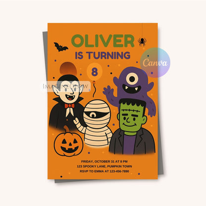 digital halloween birthday card
