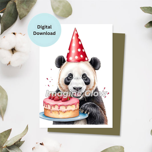 Cute Panda Birthday Card for Animal Lovers