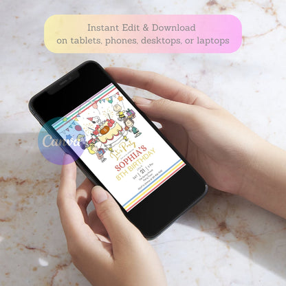 editable cartoon party invitation
