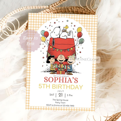 peanuts digital birthday invitation
printable snoopy party invitation