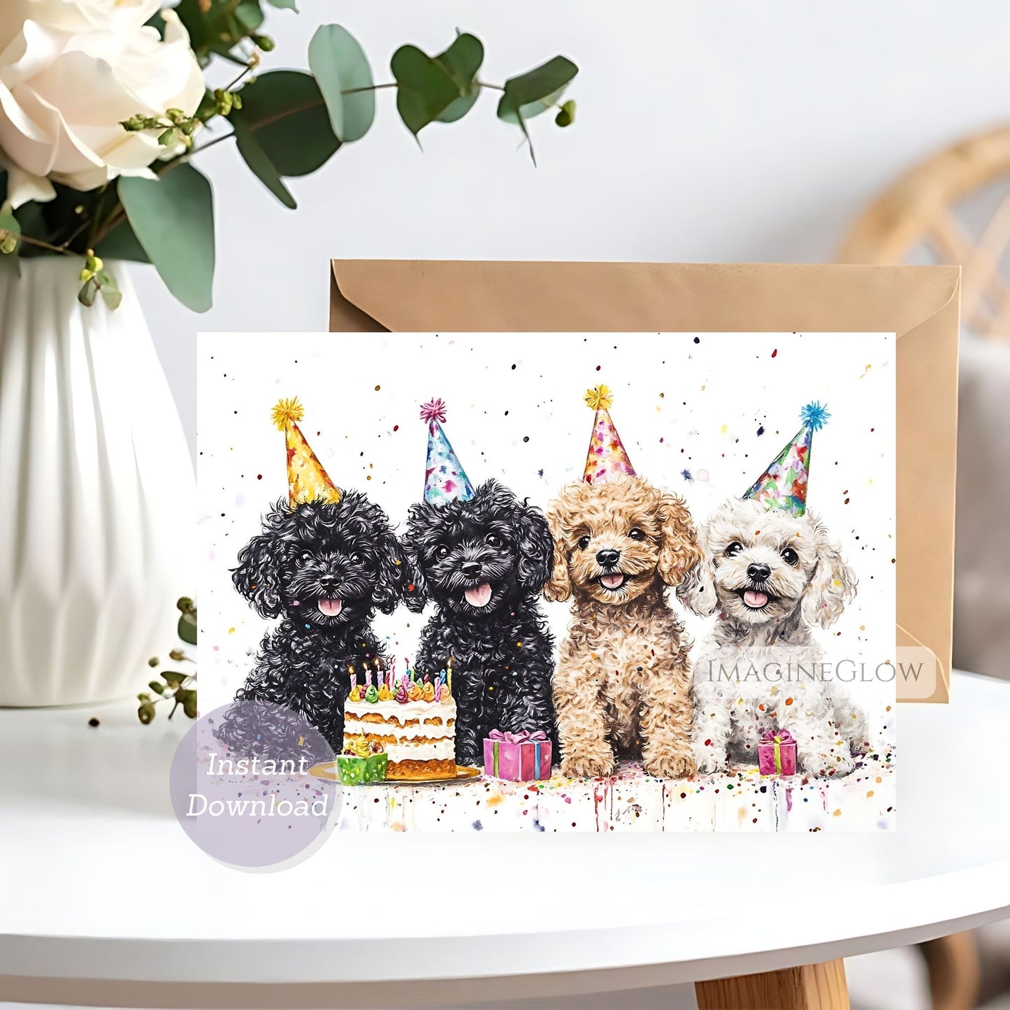 toy poodle birthday card
printable toy poodle greeting card
