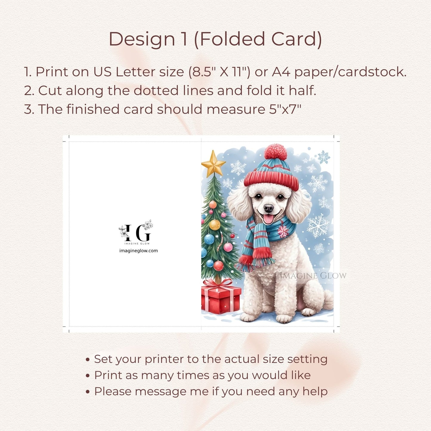 poodle christmas card winter theme
holiday poodle christmas greeting card
