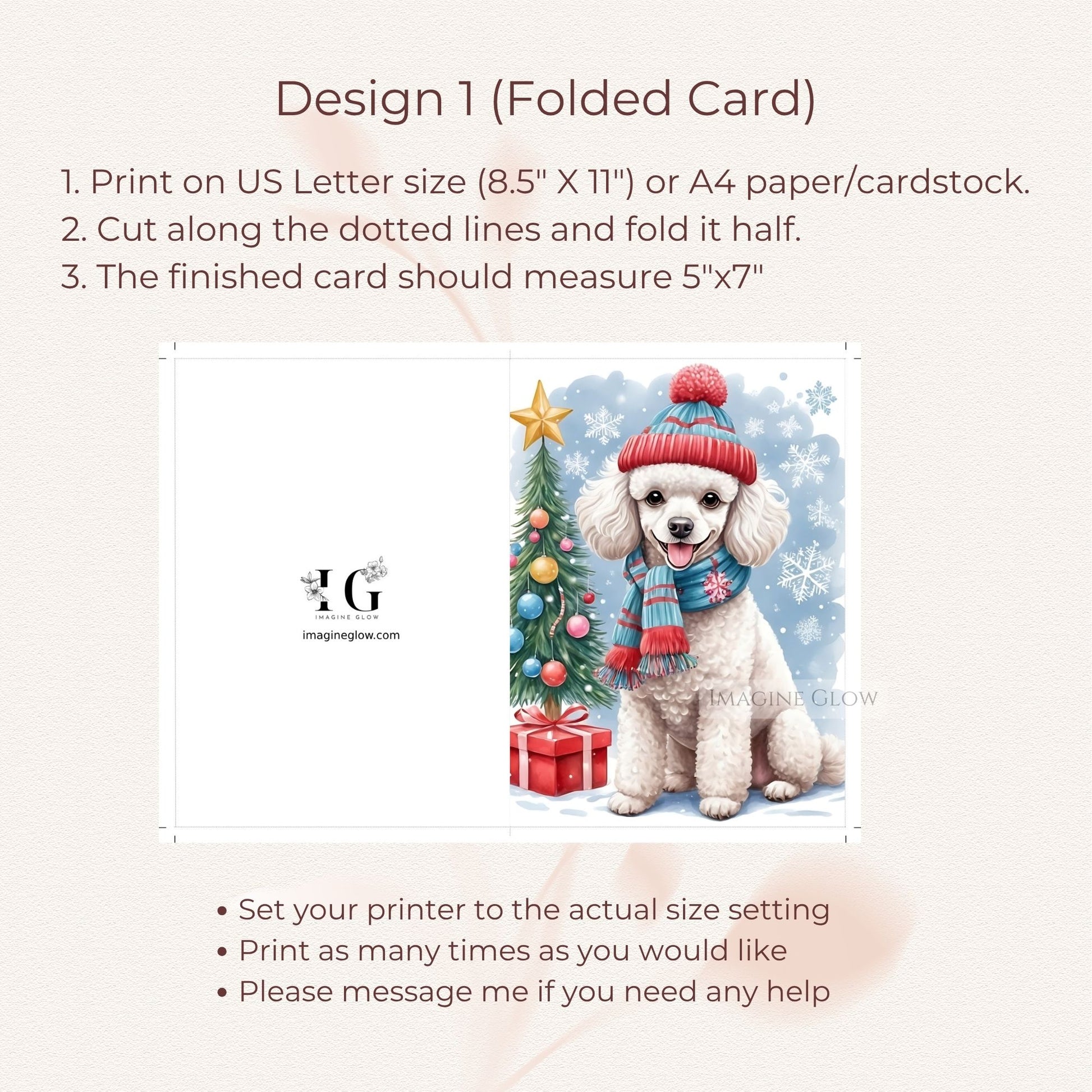 poodle christmas card winter theme
holiday poodle christmas greeting card
