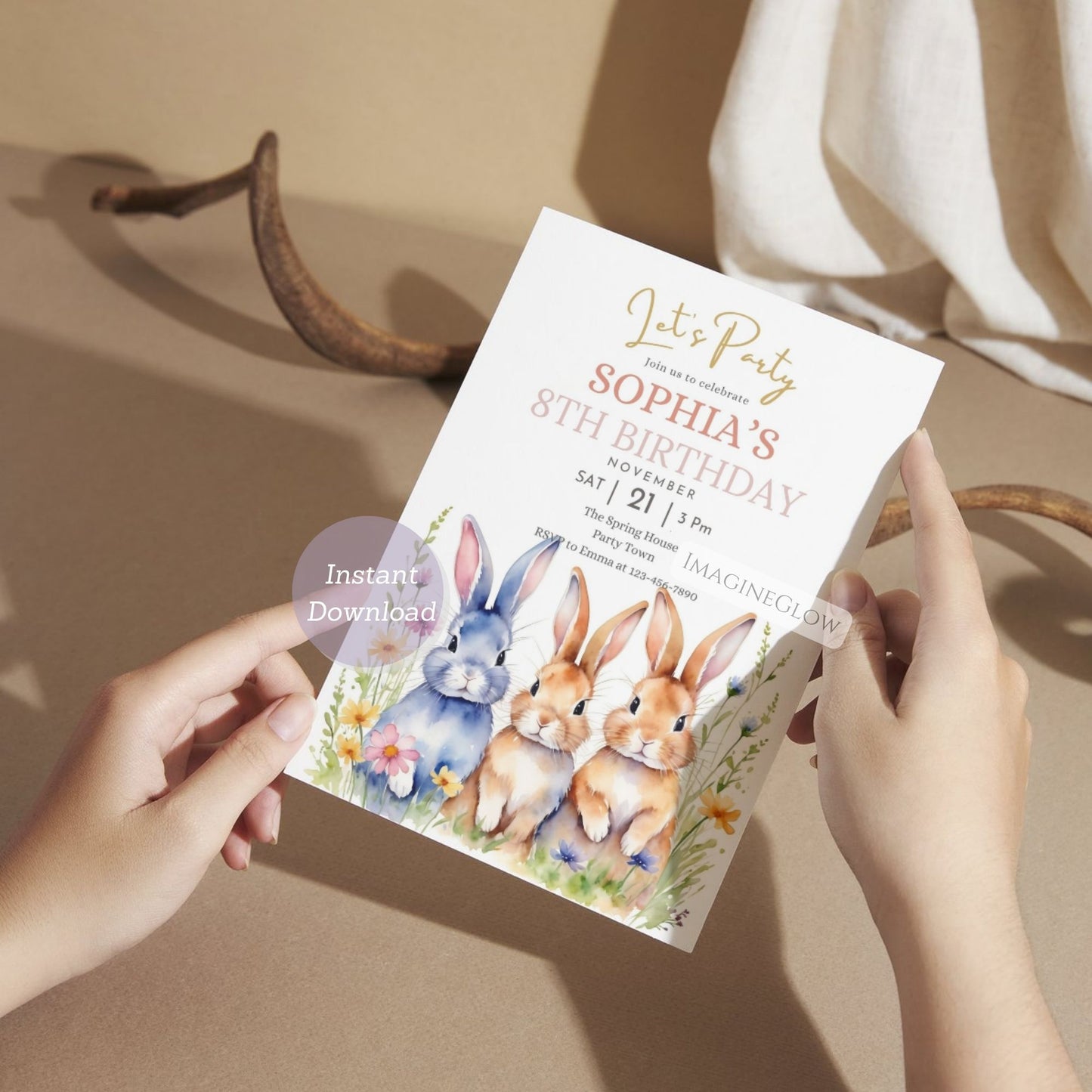 easter bunny party invite
