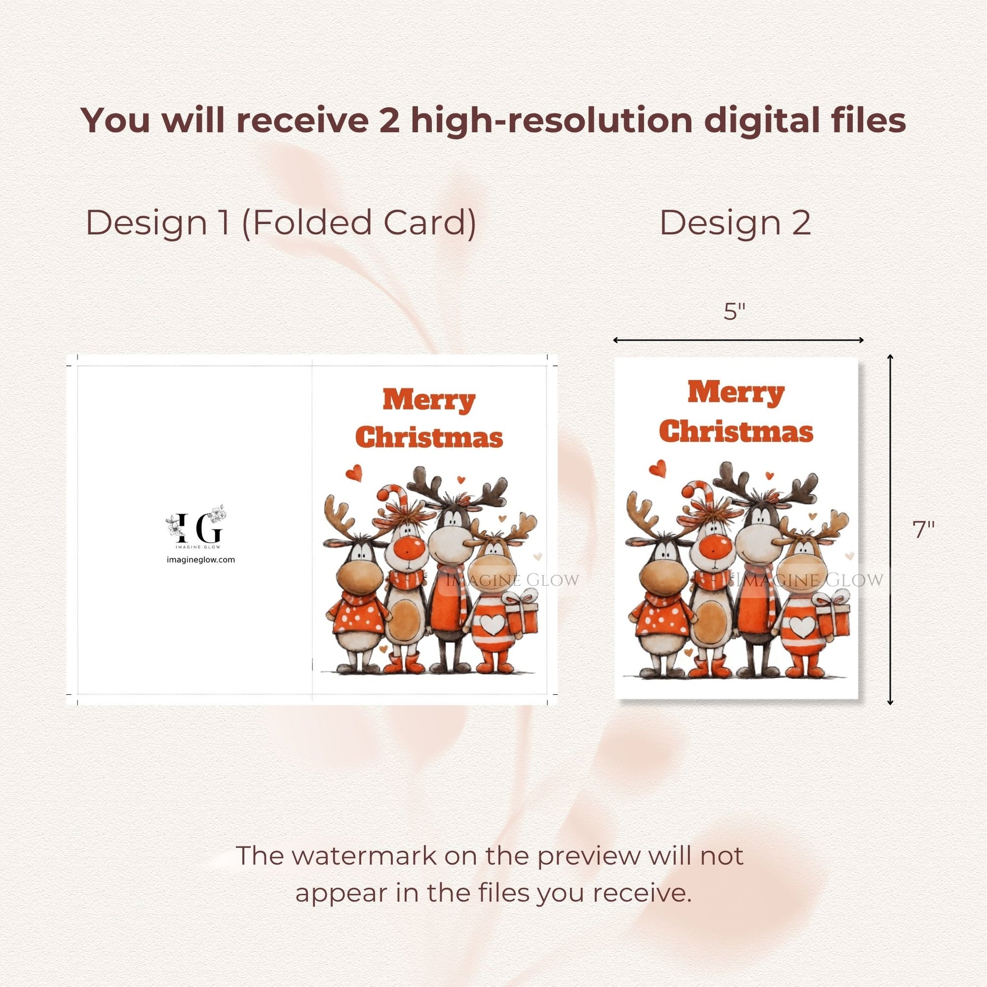 reindeer christmas card design
