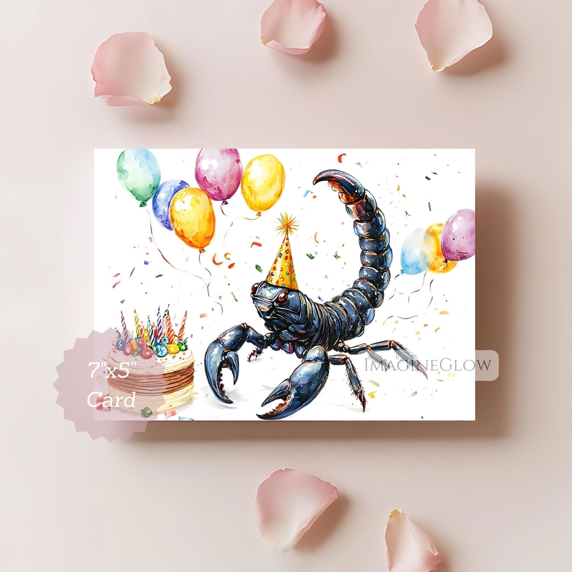 printable scorpion card
wildlife birthday card
scorpion illustration birthday card
birthday card for nature lovers
