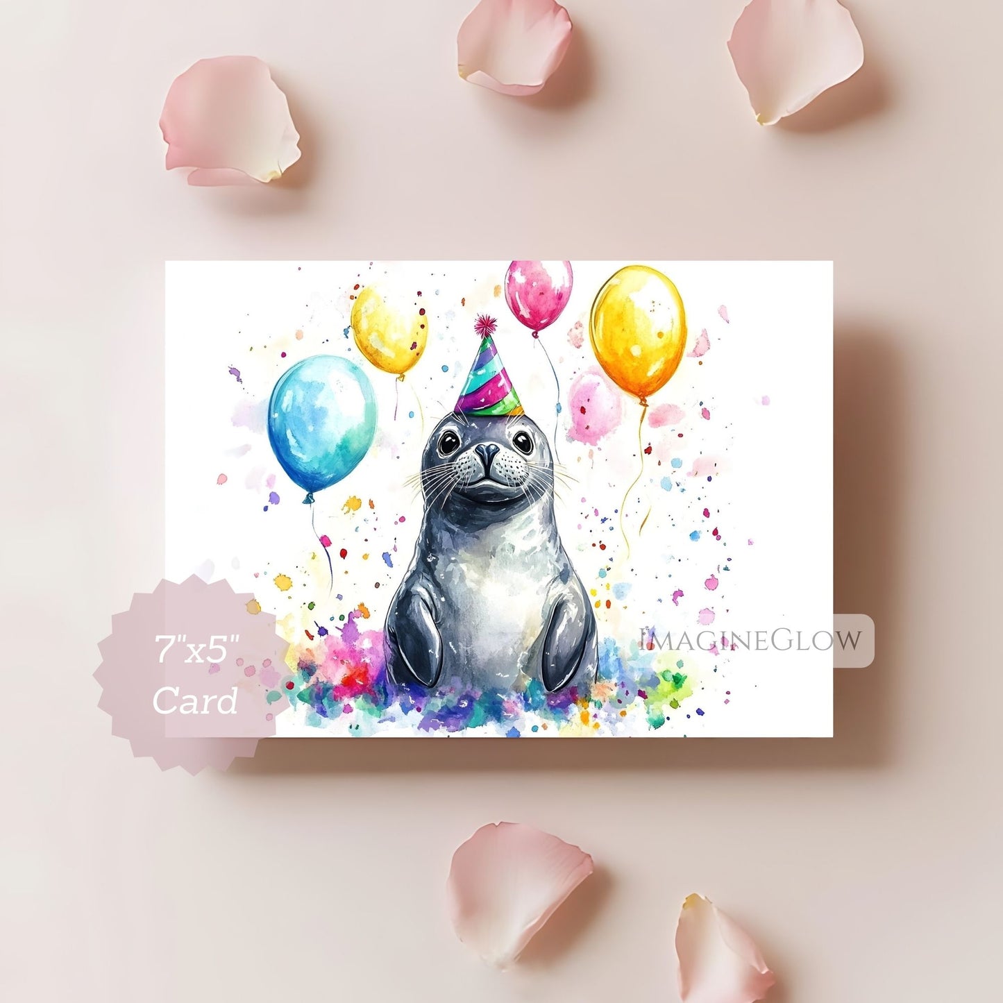 seal birthday card for kids
cute seal birthday card
seal greeting card printable
