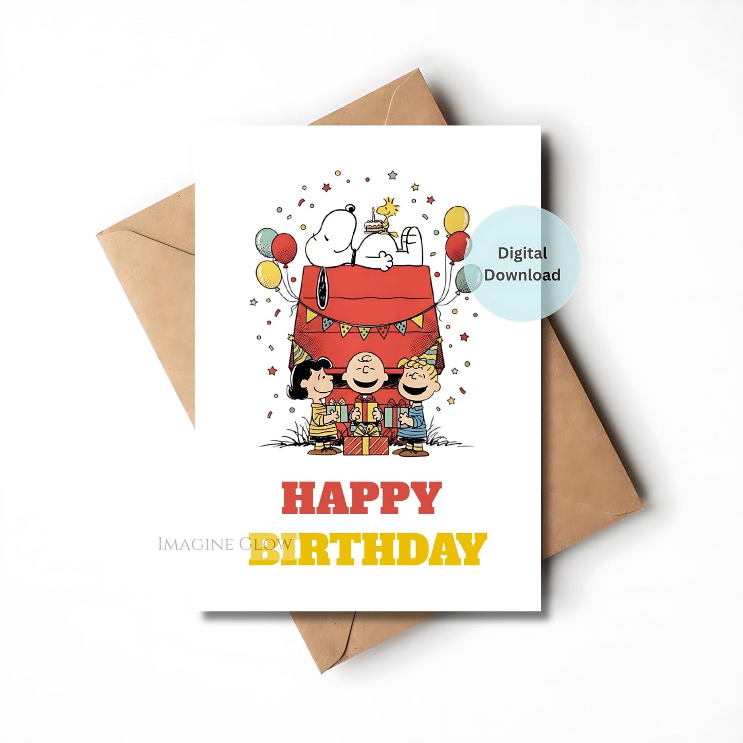 snoopy peanuts themed birthday card
digital snoopy birthday greeting card
