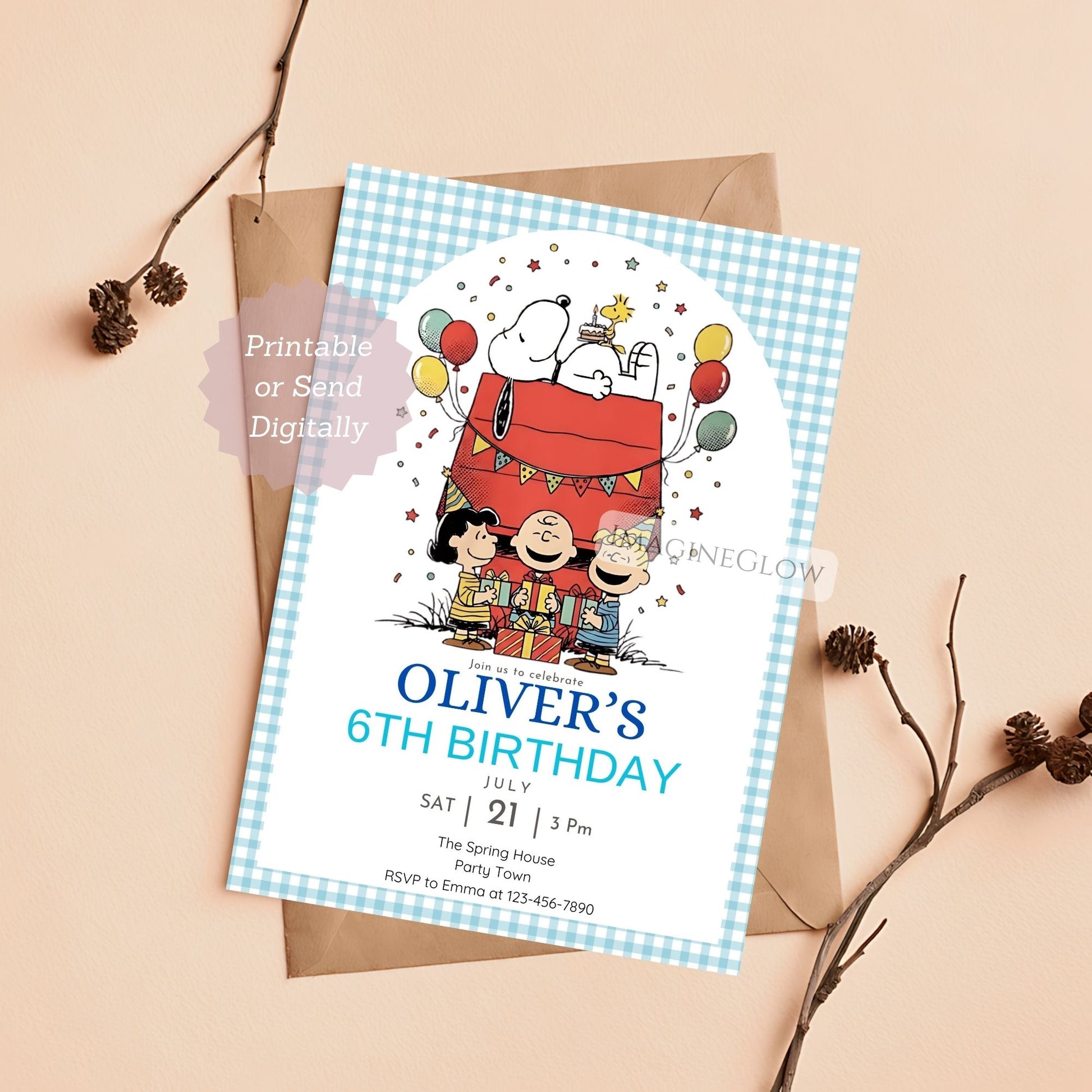 cartoon kids party invite
