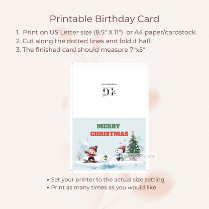 snoopy holiday greeting folded card