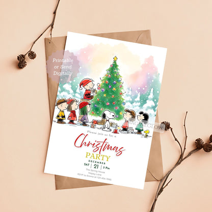 snoopy christmas invitation template
