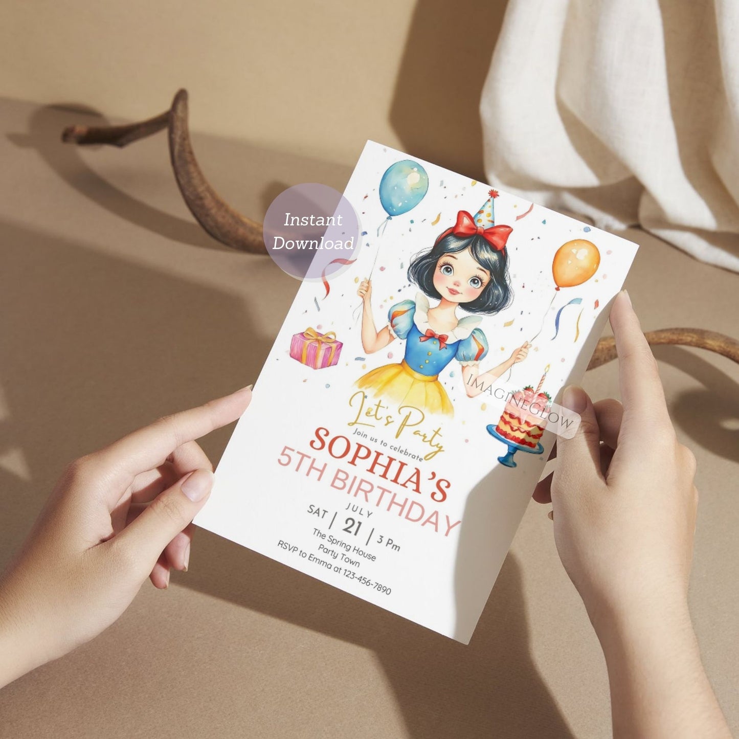 princess snow white invitation
