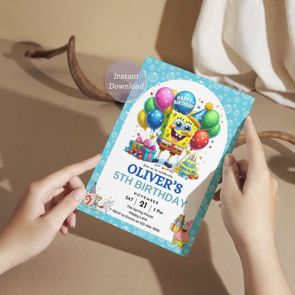 editable ocean birthday invite
