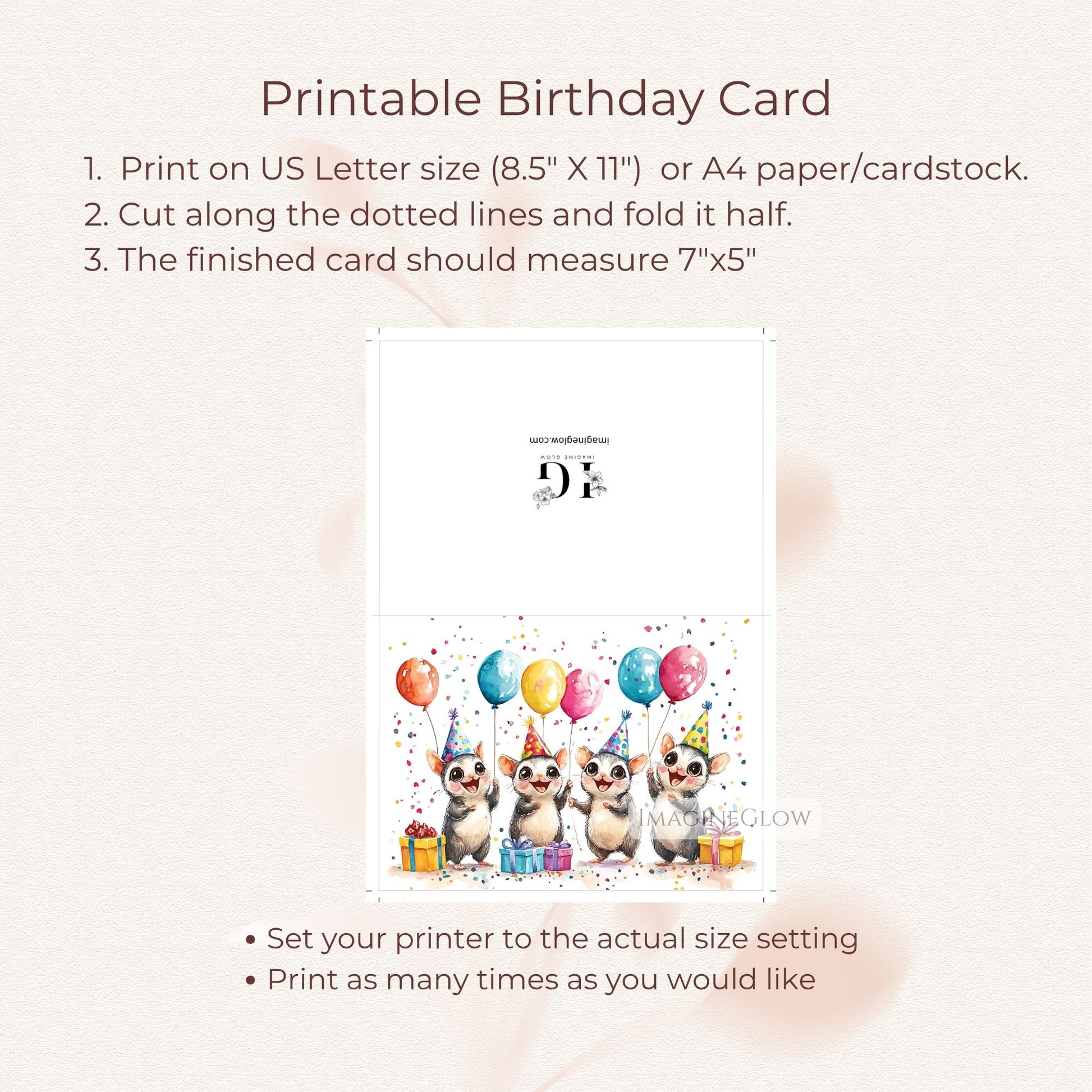sugar glider birthday card for nature lovers
sugar glider birthday greeting card digital