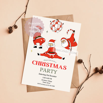 classic christmas party invitation printable template
