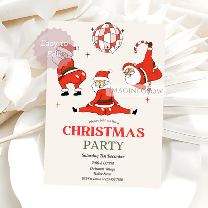 printable winter holiday invitation vintage santa
nostalgic santa claus christmas celebration invite