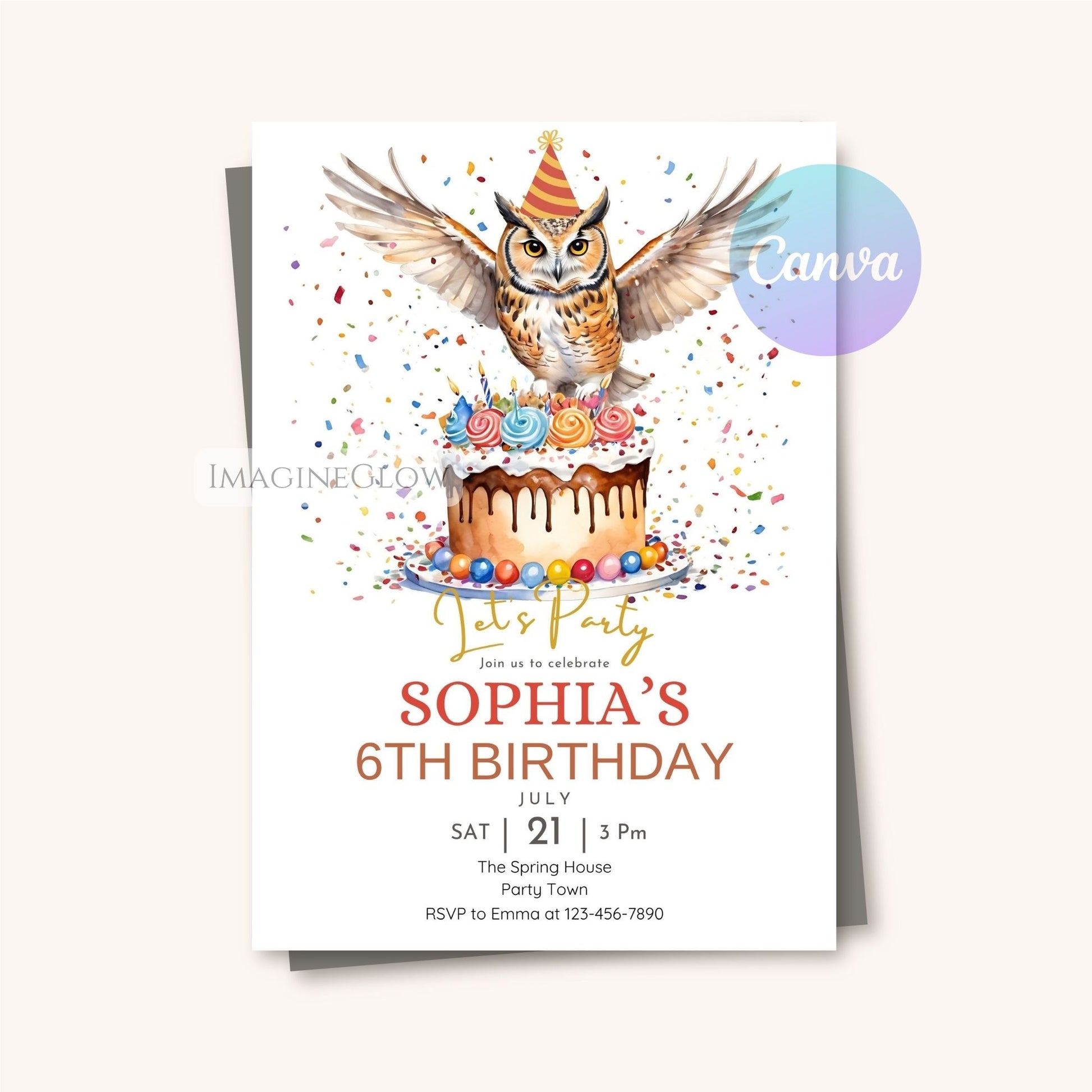 printable owl birthday card for forest party
owl themed birthday invitation for kids celebration