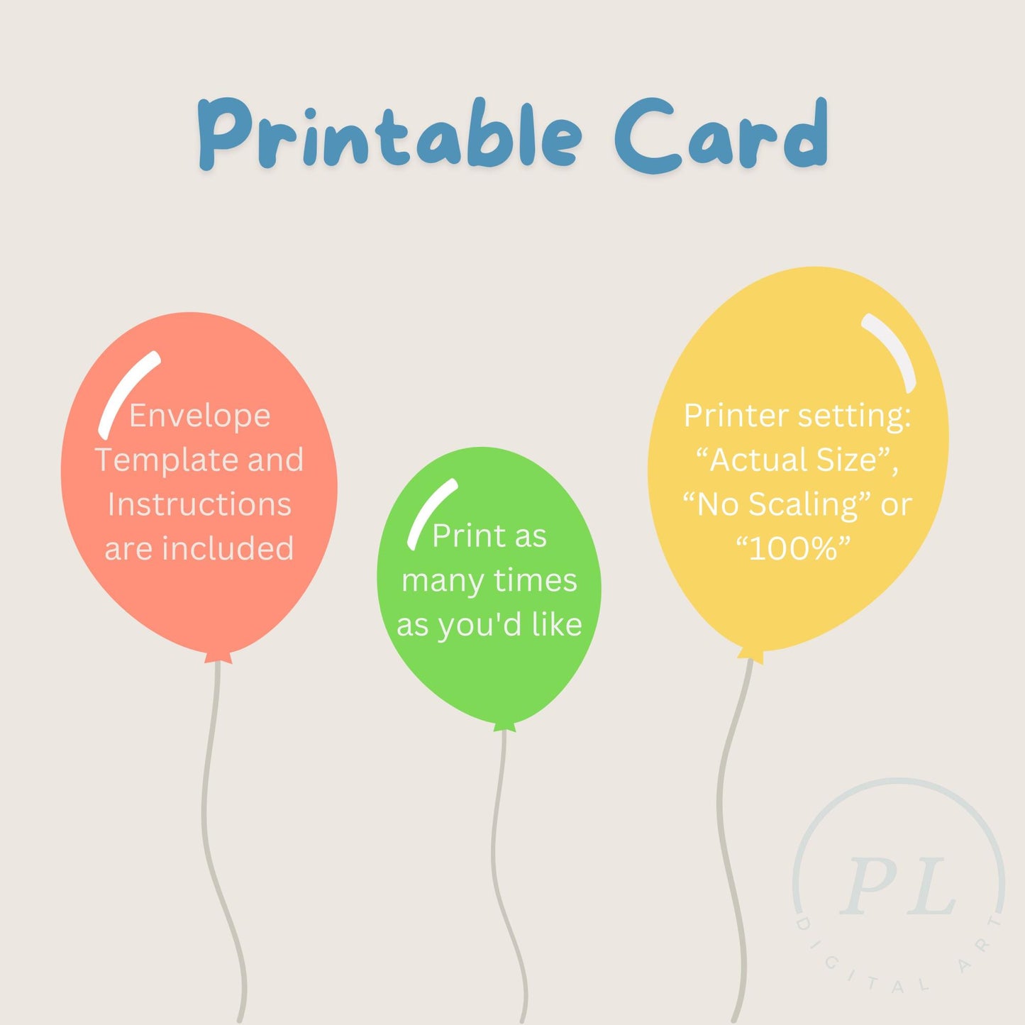 printable greeting card features