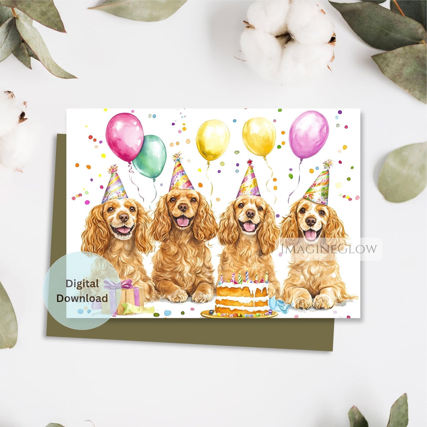 dog lover greeting card
cocker spaniel puppy card
digital birthday card dog
