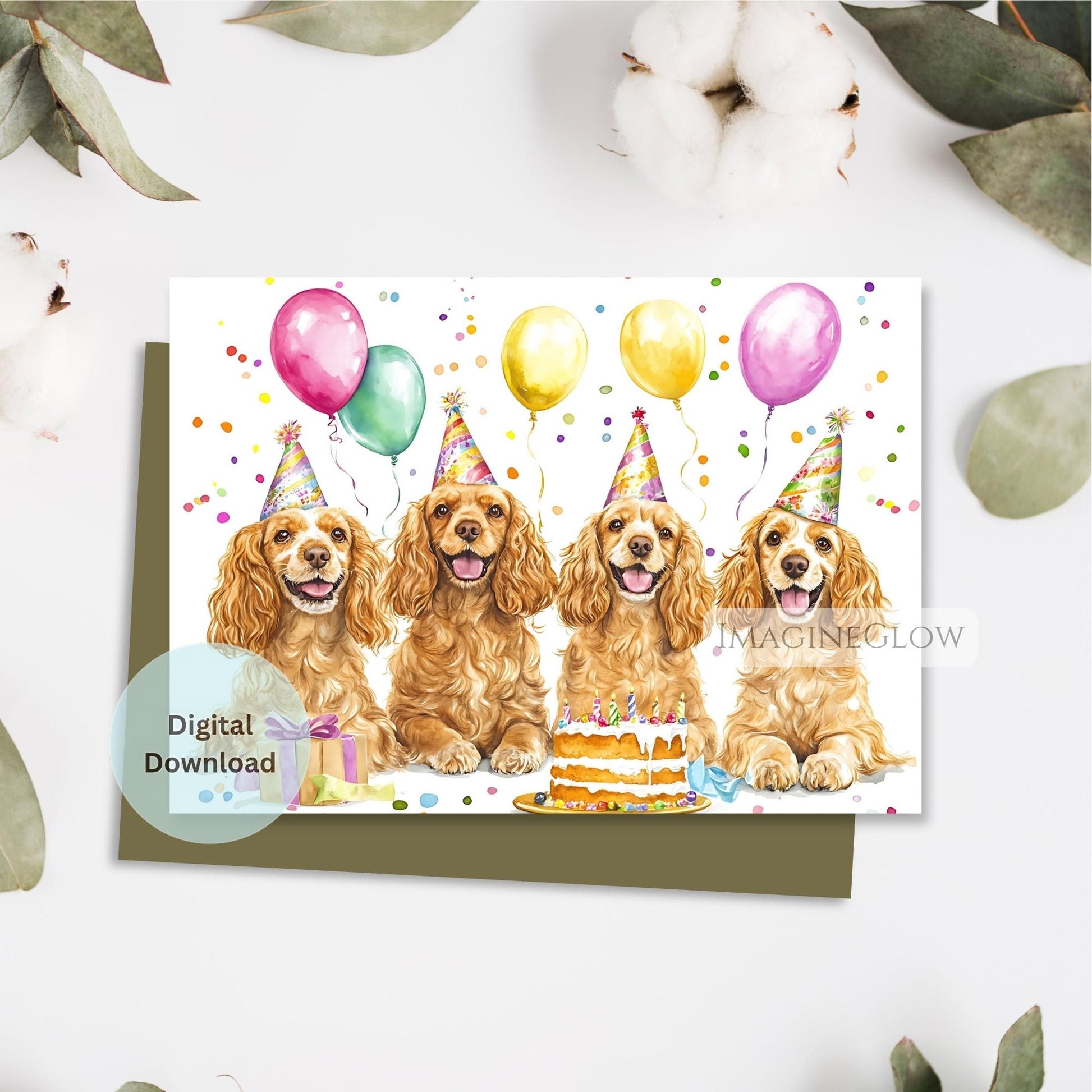 dog lover greeting card
cocker spaniel puppy card
digital birthday card dog
