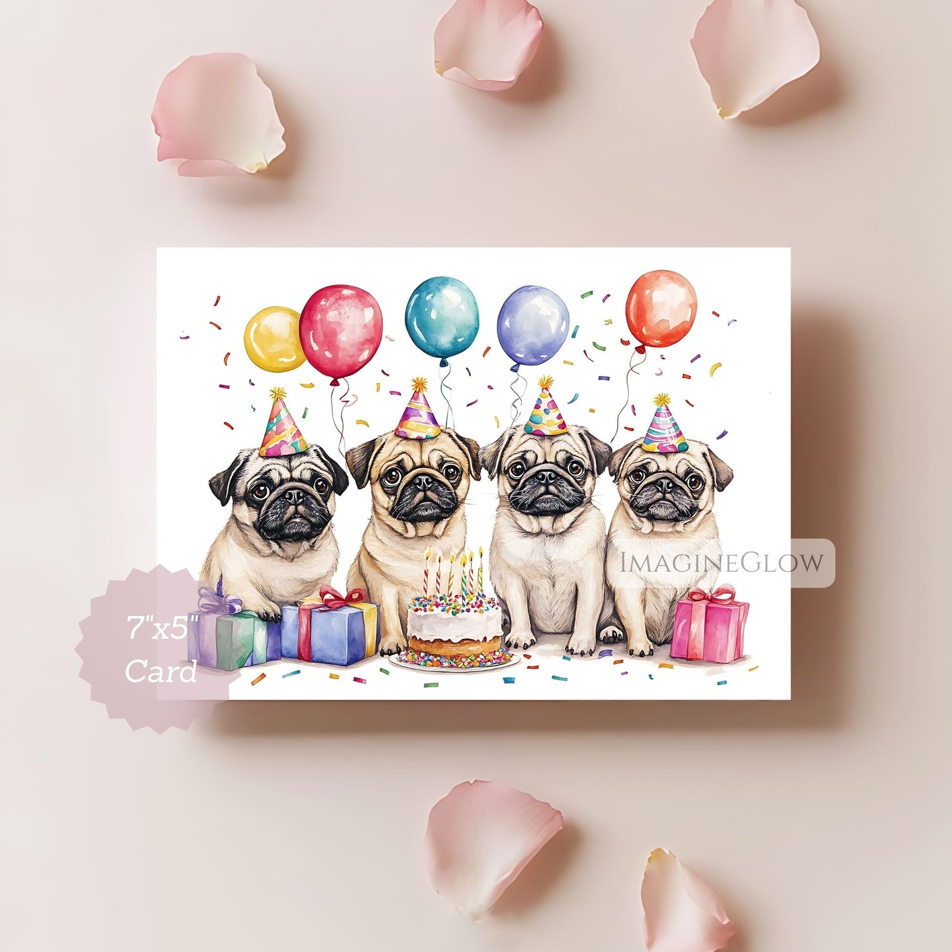 Pug birthday card
printable Pug dog card
