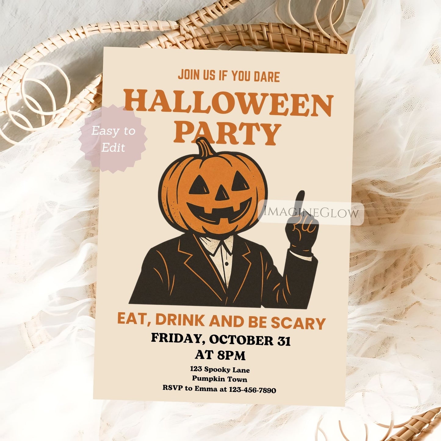 antique halloween printable card
old-fashioned halloween party invite
