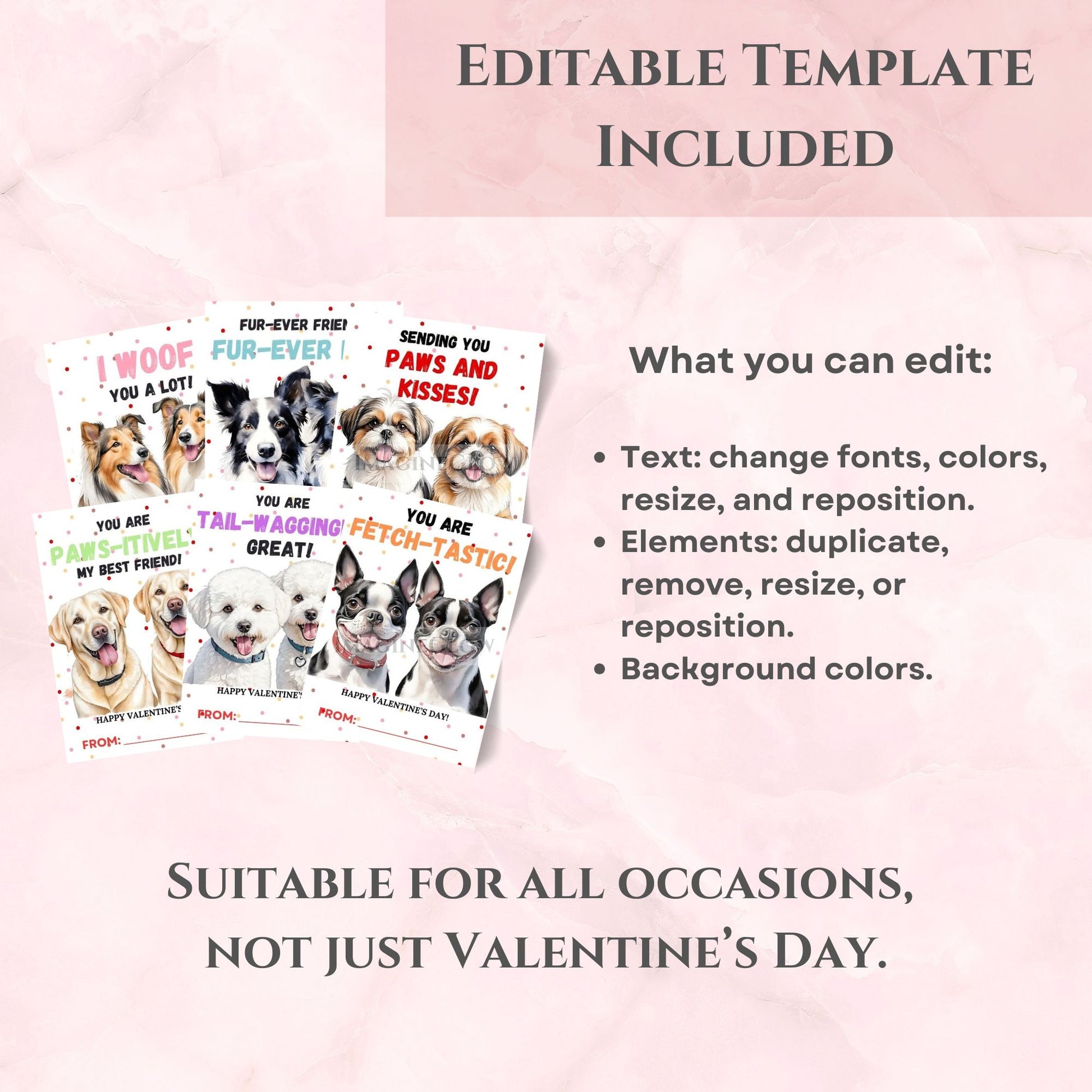 Adorable dog Valentine’s Day gift cards
Puppy party favor tags for Valentine’s Day