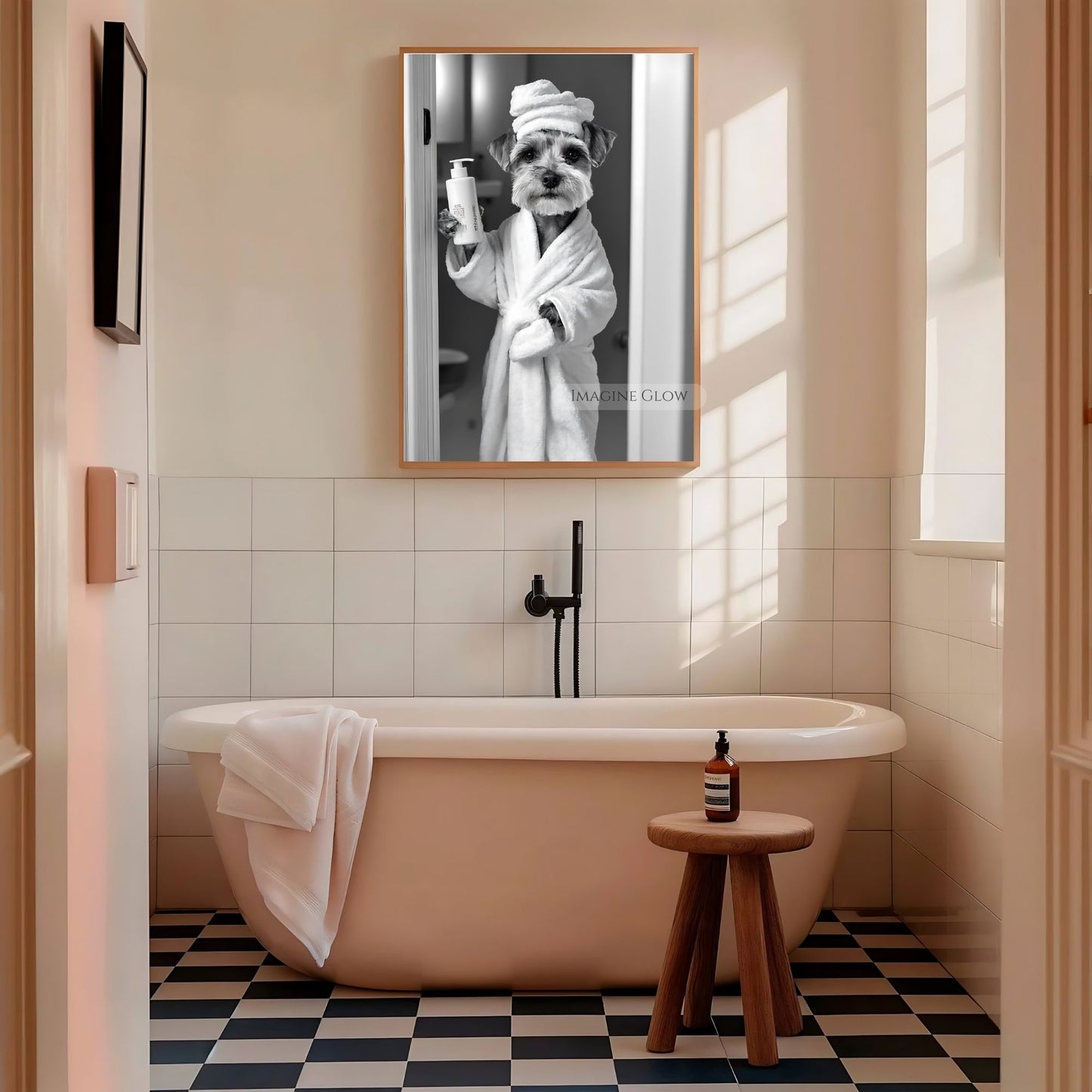 Miniature Schnauzer bathroom decor for humorous spaces
