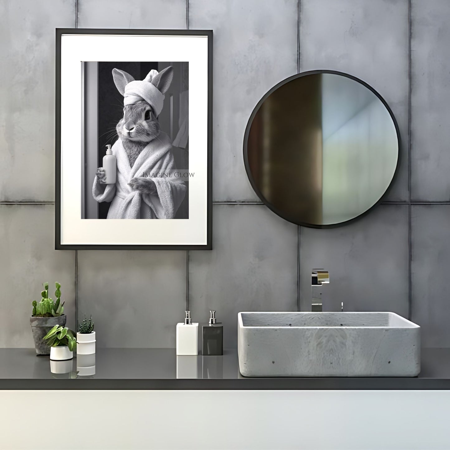 Funny bunny bathroom decor digital download
