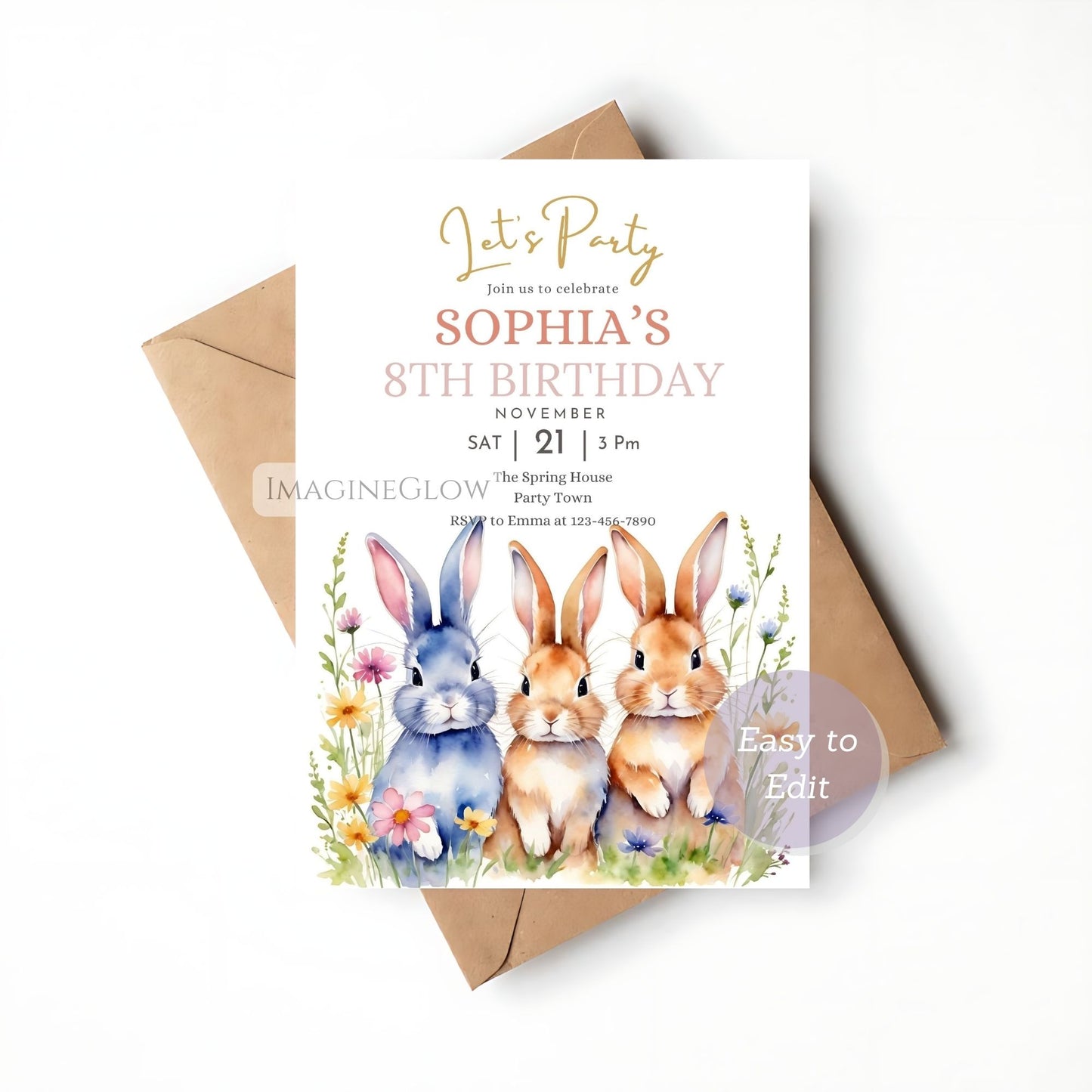 cute bunny birthday celebration
